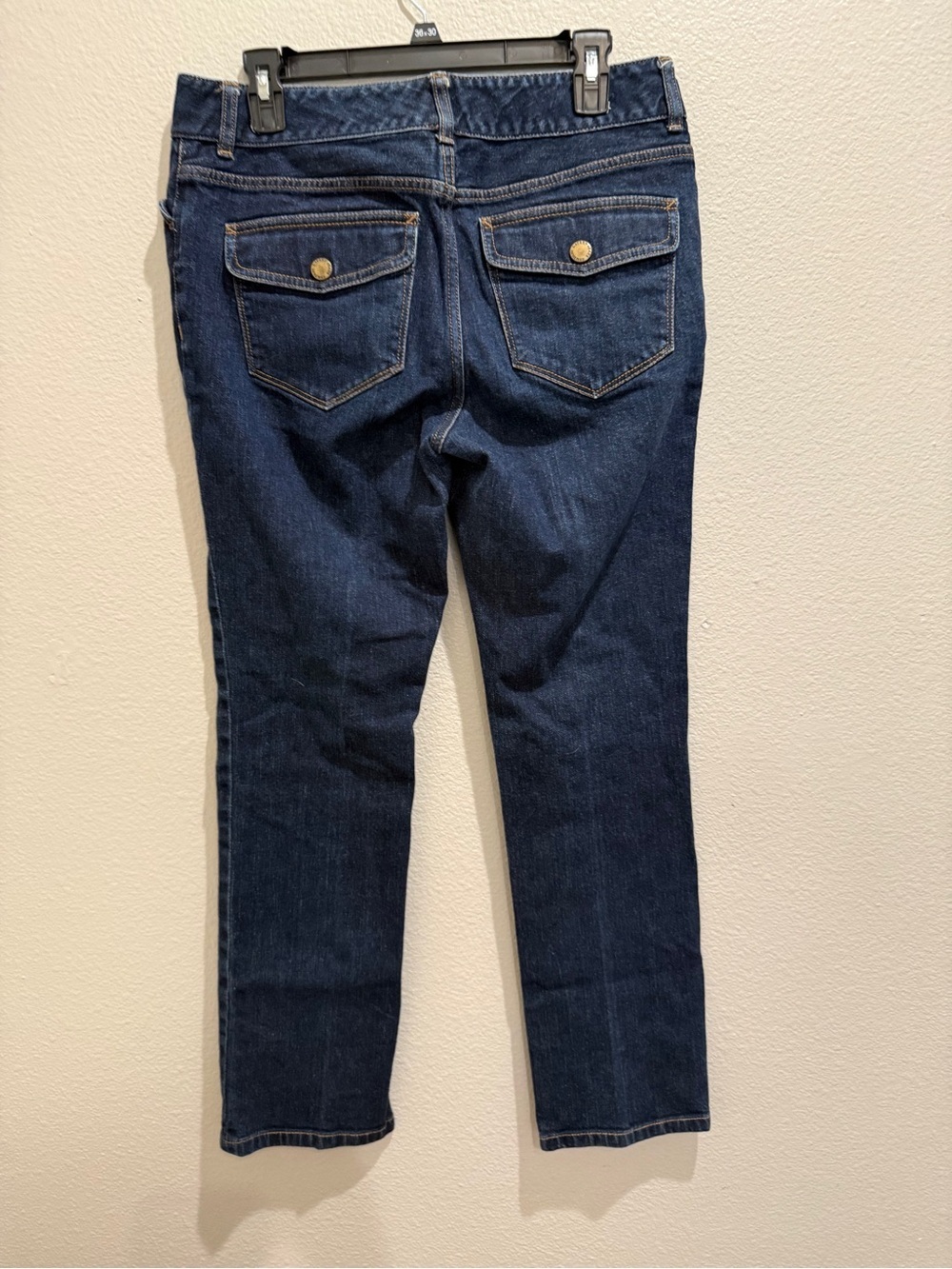 Ralph Lauren Jeans Size 8 Dark Blue Straight-Leg Jeans Straight Leg Button Flap